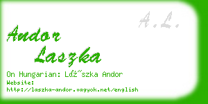 andor laszka business card
